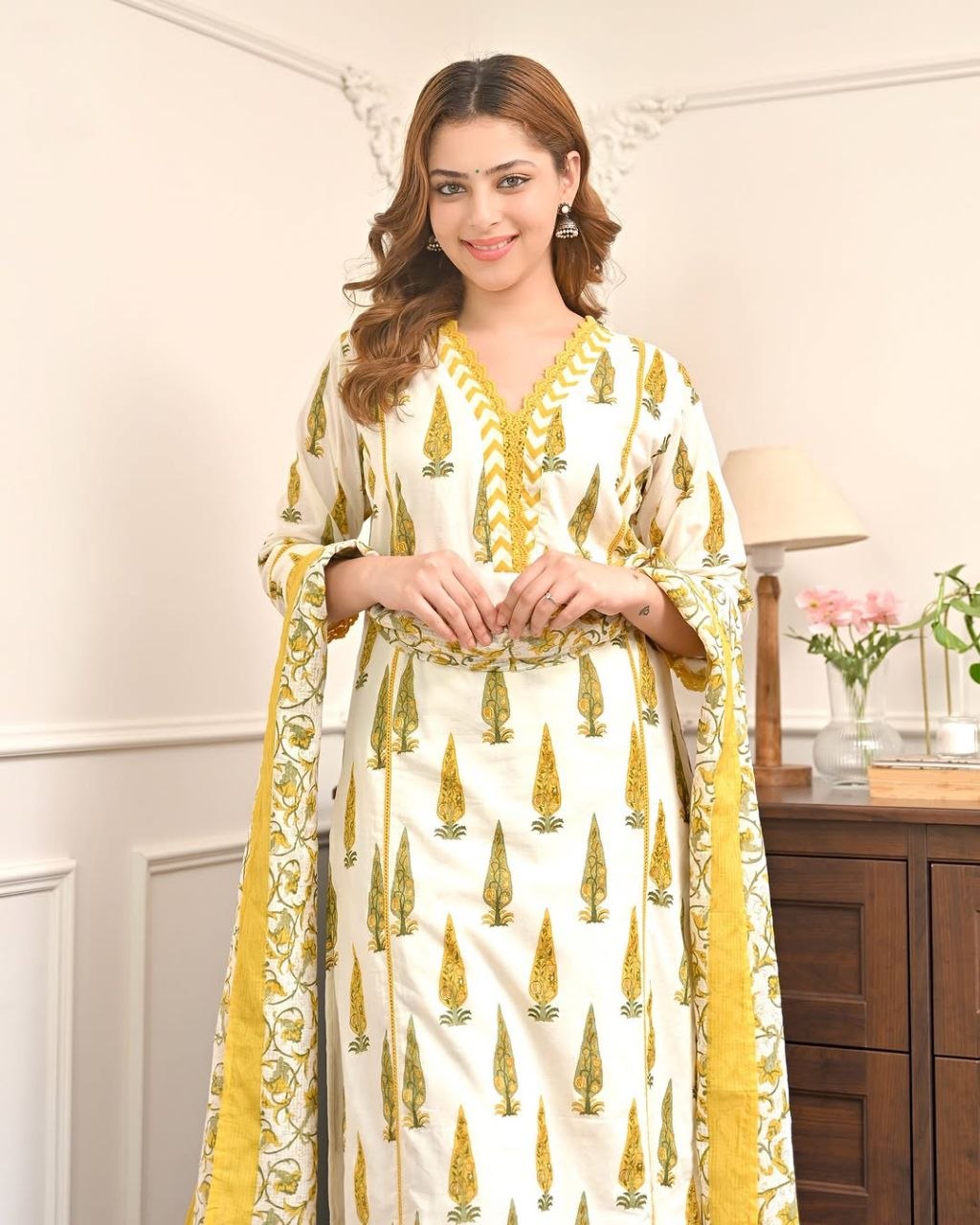 Noor Blossom Printed Kurta Set with Dupatta