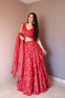 Crimson Raga Printed Lehenga Set