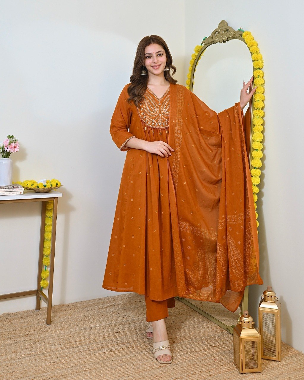 Terracotta Royale Embroidered Kurta - Image 5
