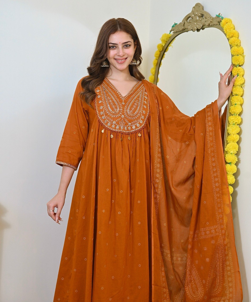Terracotta Royale Embroidered Kurta - Image 2