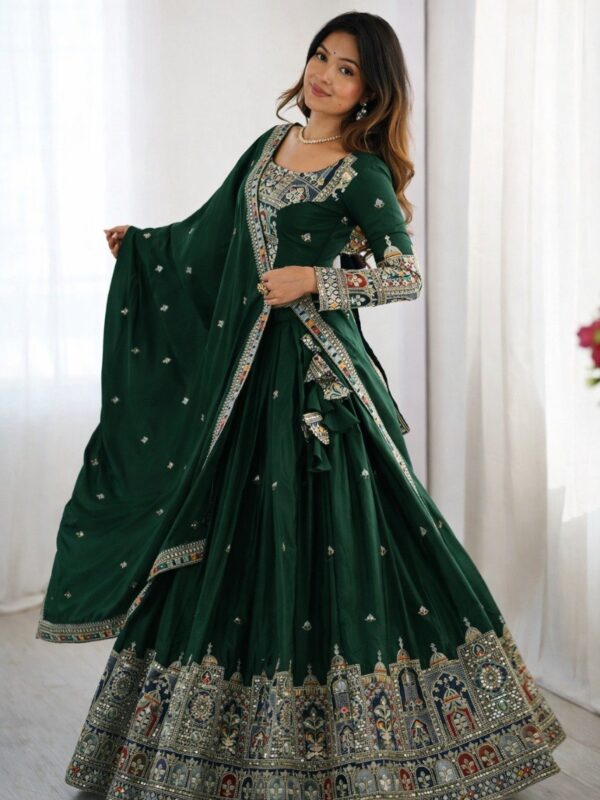 Rust Regal Embroidered Bridal Lehenga Set