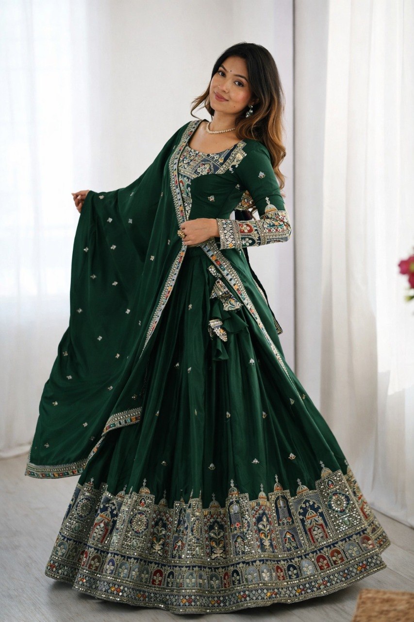 Rust Regal Embroidered Bridal Lehenga Set