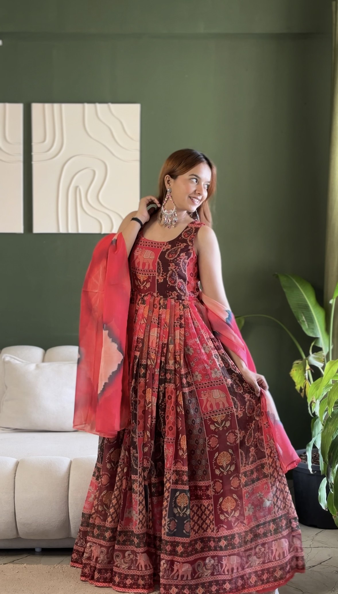 Royal Heritage Patchwork Printed Flared Dress - Image 7