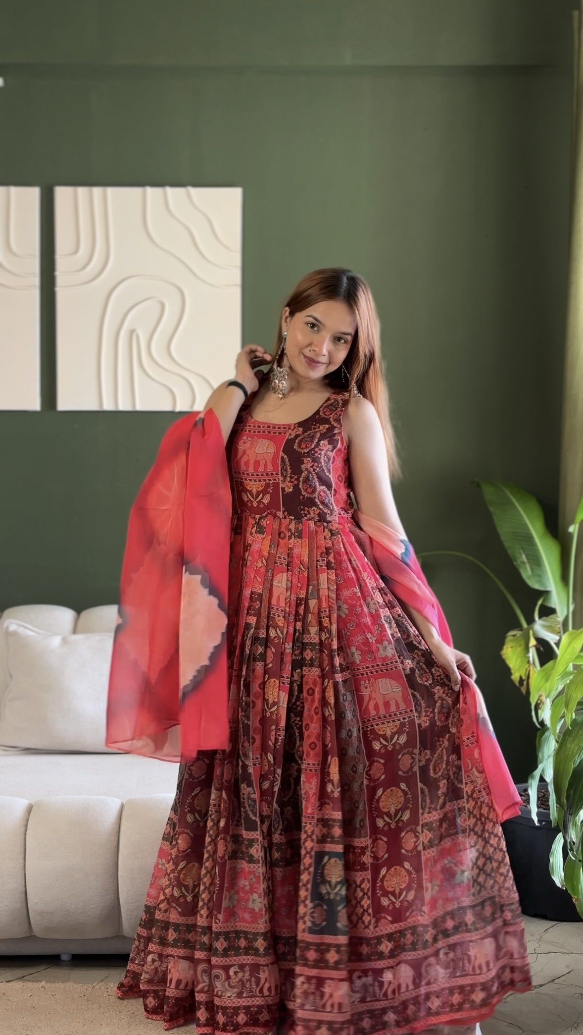 Royal Heritage Patchwork Printed Flared Dress - Image 9