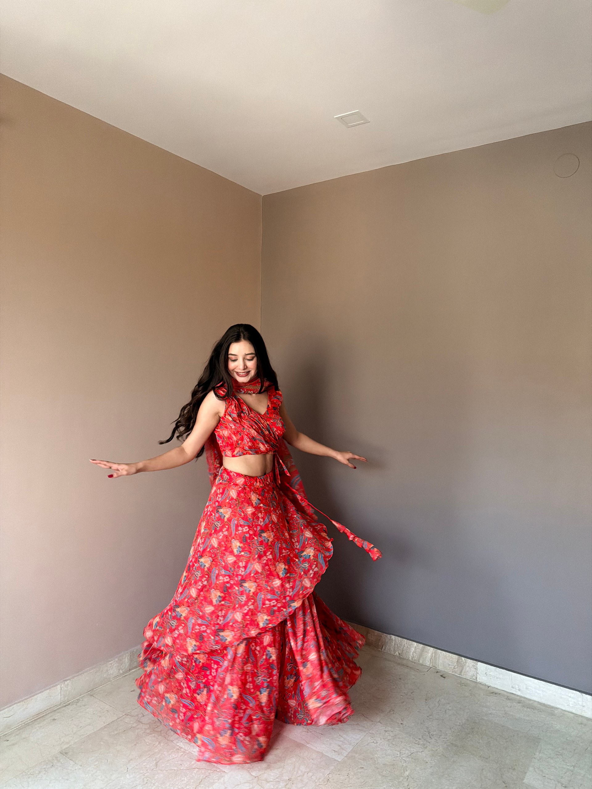 Crimson Raga Printed Lehenga Set - Image 13